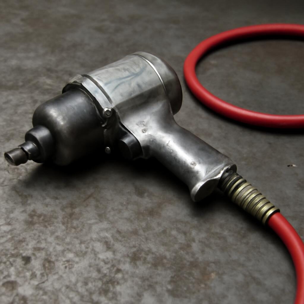 Clé à choc pneumatique avec tuyau d'air