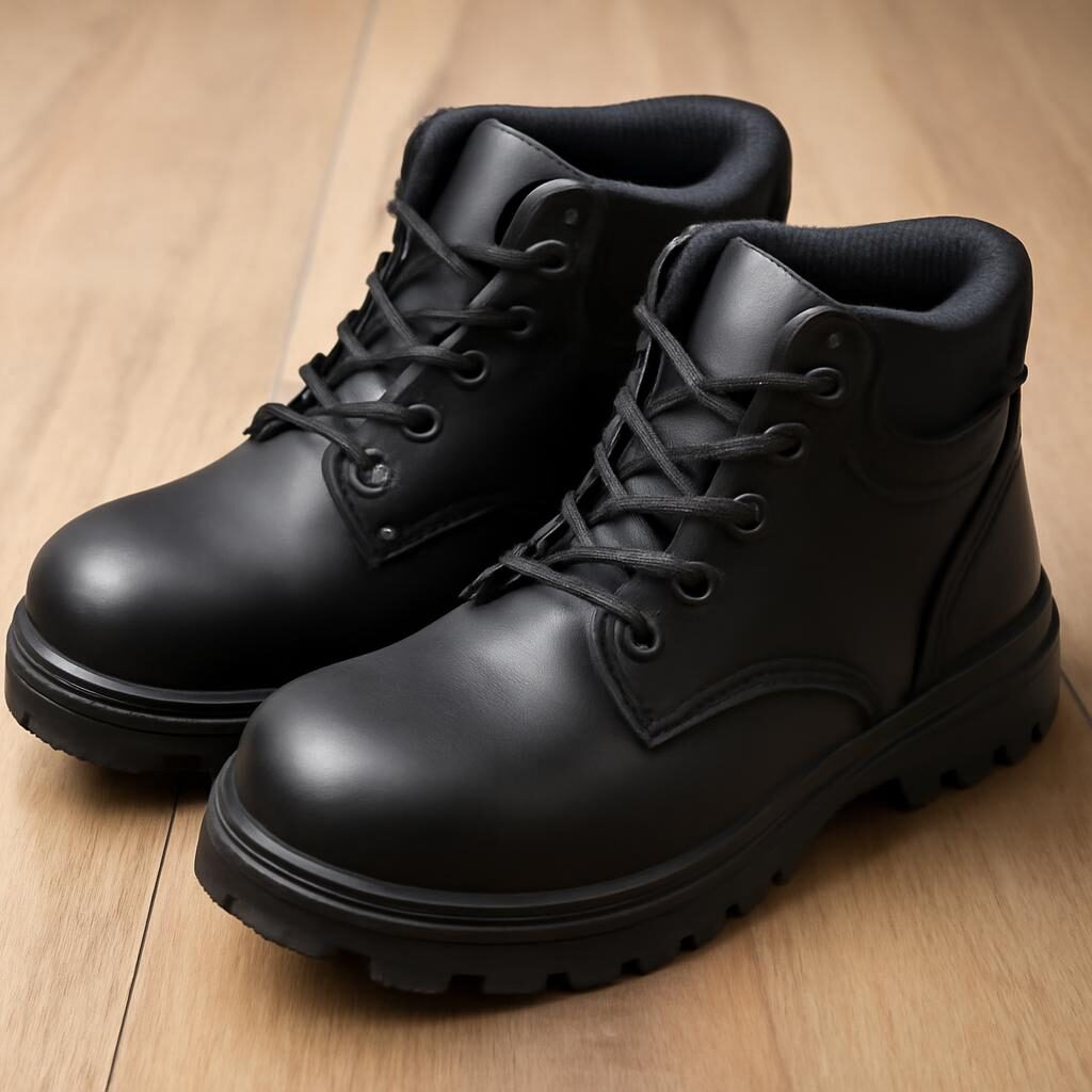Chaussures de sécurité S3 noires sur plancher
