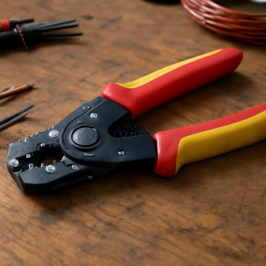 Pince à dénuder automatique Knipex sur établi électricien