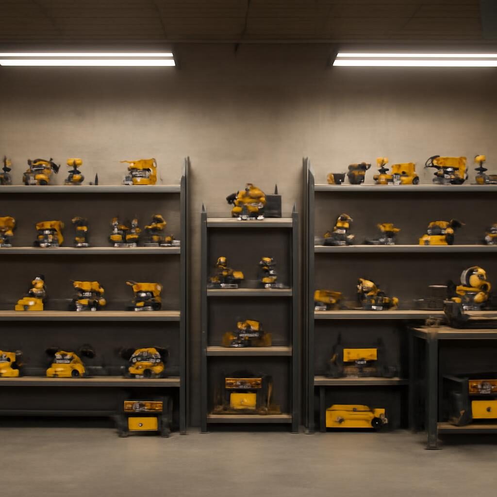 Atelier professionnel équipé de marques d'outillage variées