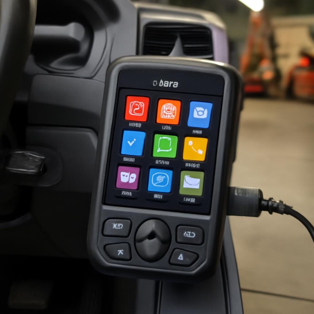 Valise diagnostic OBD2 branchée sur prise voiture