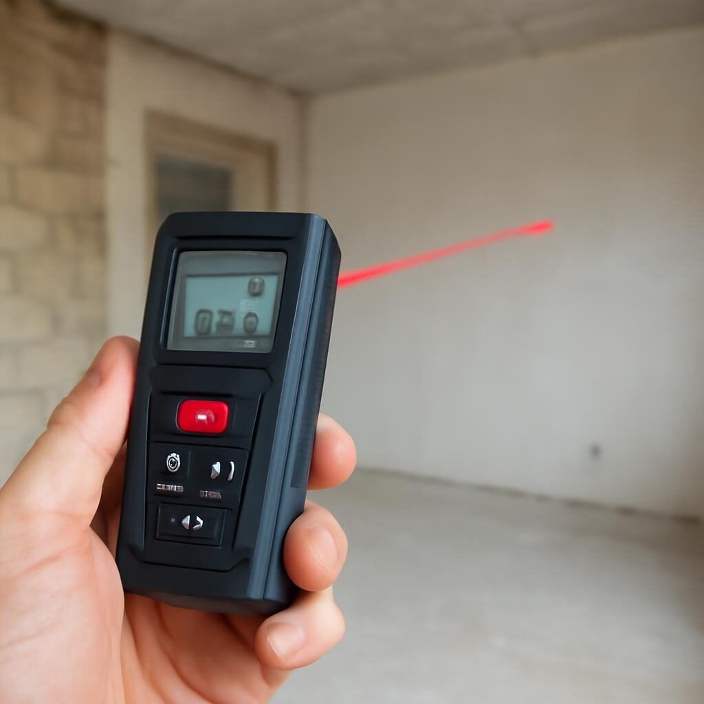 Utilisation d'un télémètre laser dans une pièce à rénover